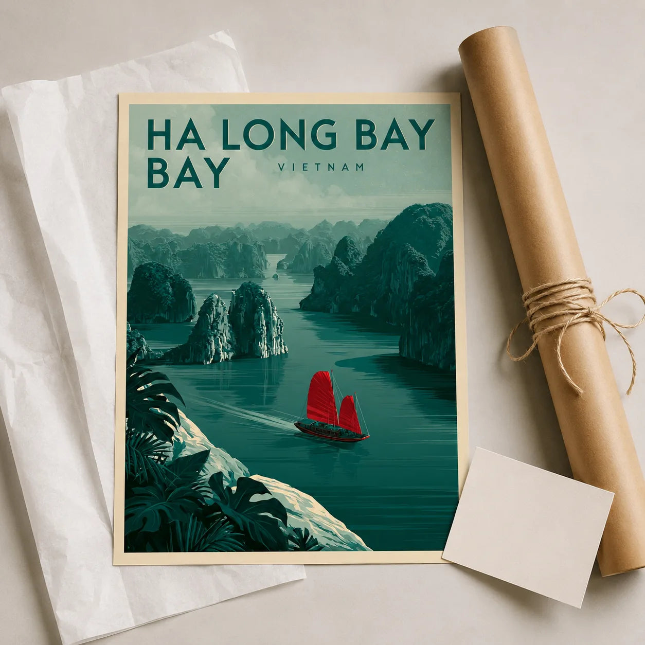 Ha Long Bay Vietnam Wall Art Decor - Wall Art Decor - back view