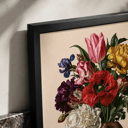 Hand Holding Wildflower Bouquet Wall Art Decor - Wall Art Decor - close up