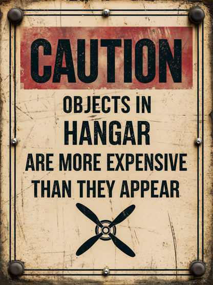 Hangar Caution Sign Wall Art Decor - Wall Art Decor - front view
