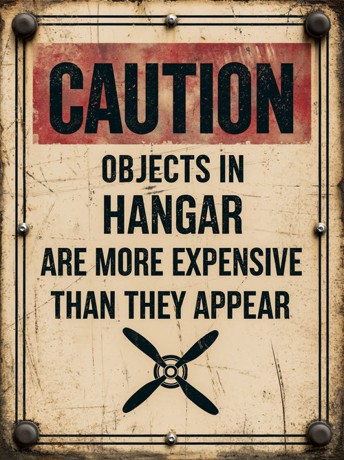 Hangar Caution Sign Wall Art Decor