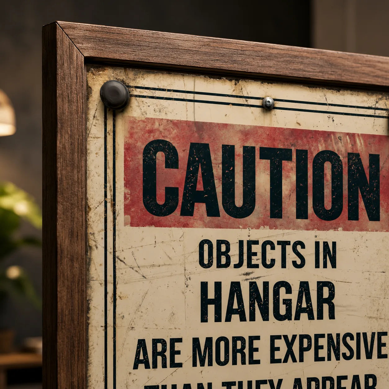 Hangar Caution Sign Wall Art Decor - Wall Art Decor - packaging