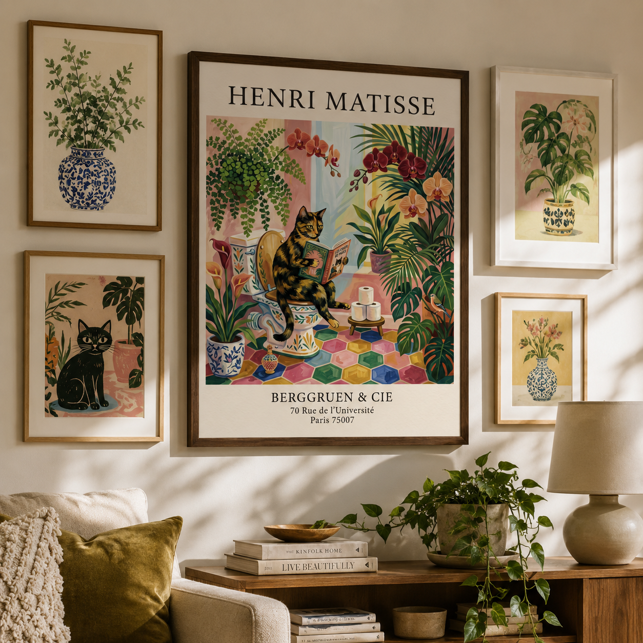 Henri Matisse Style Cat in Bathroom Exhibition Wall Art Decor – preview 10