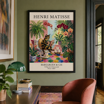 Henri Matisse Style Cat in Bathroom Exhibition Wall Art Decor – preview 7