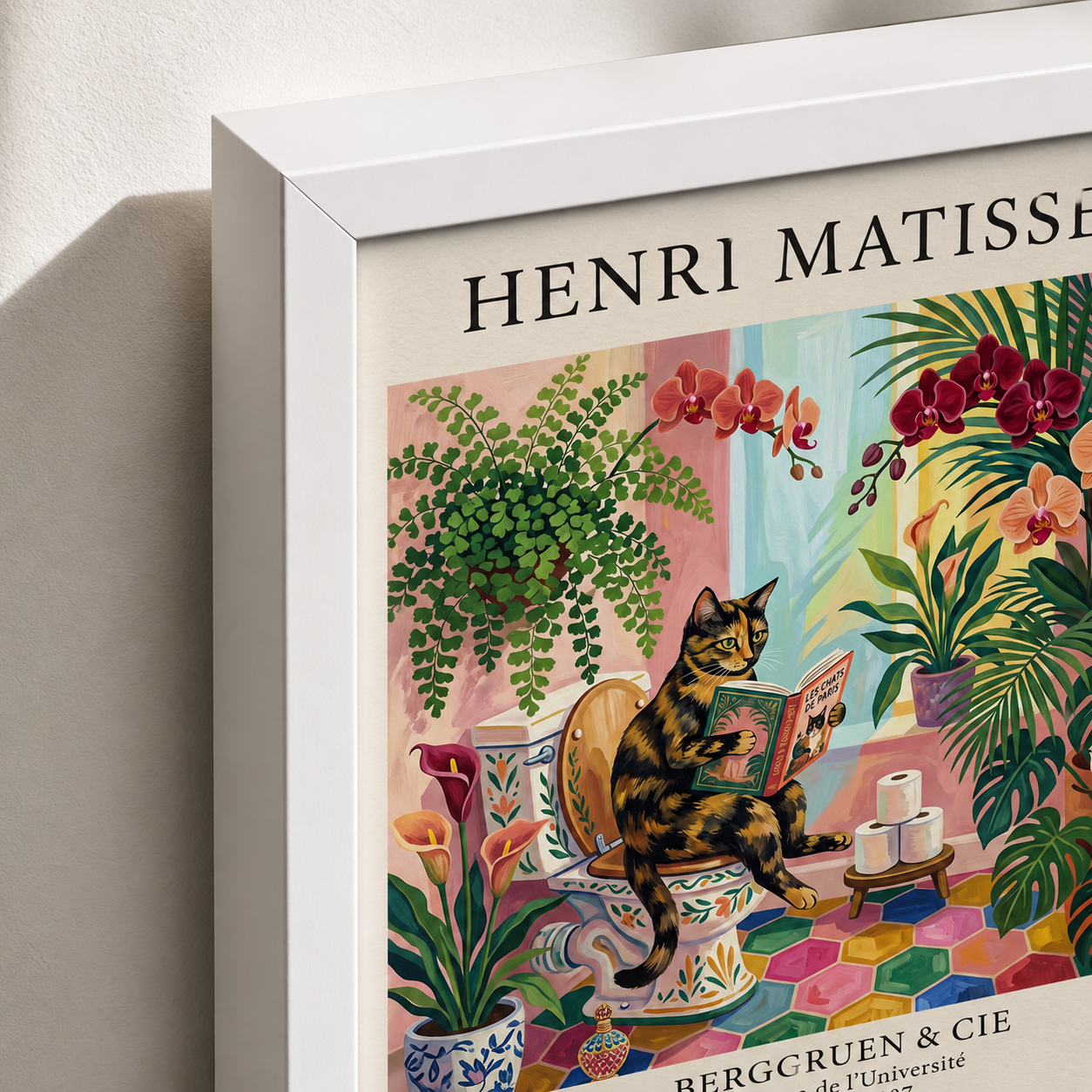 Henri Matisse Style Cat in Bathroom Exhibition Wall Art Decor – preview 8