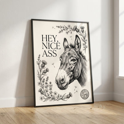 Hey Nice Ass Donkey Wall Art Decor preview 2