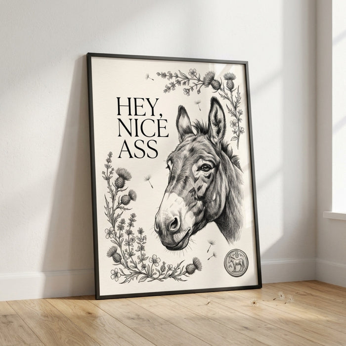 Hey Nice Ass Donkey Wall Art Decor