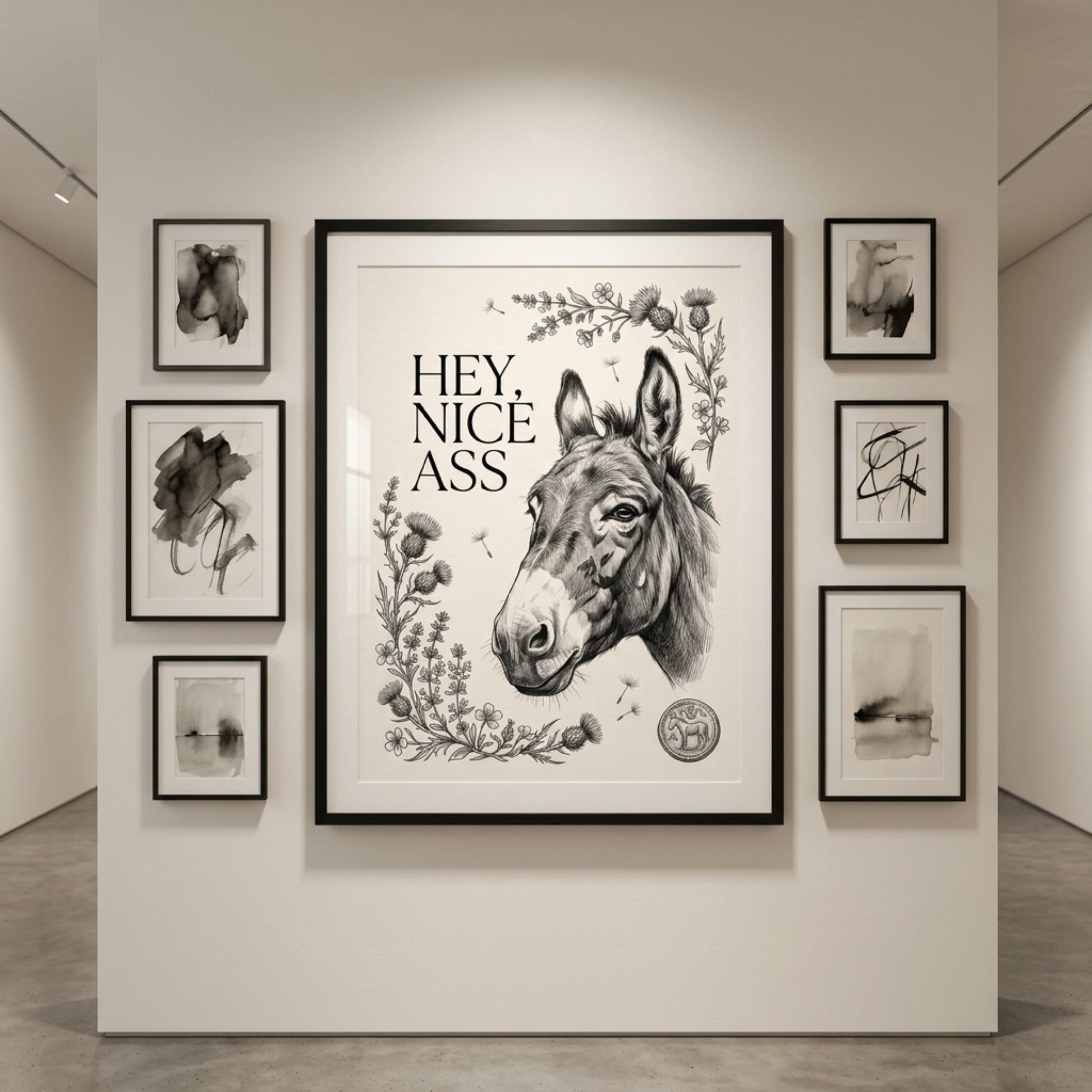 Hey Nice Ass Donkey Wall Art Decor preview 4