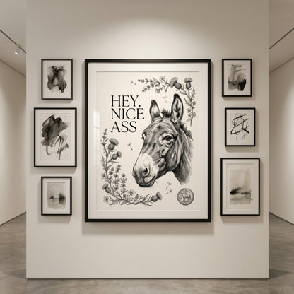 Hey Nice Ass Donkey Wall Art Decor preview 4