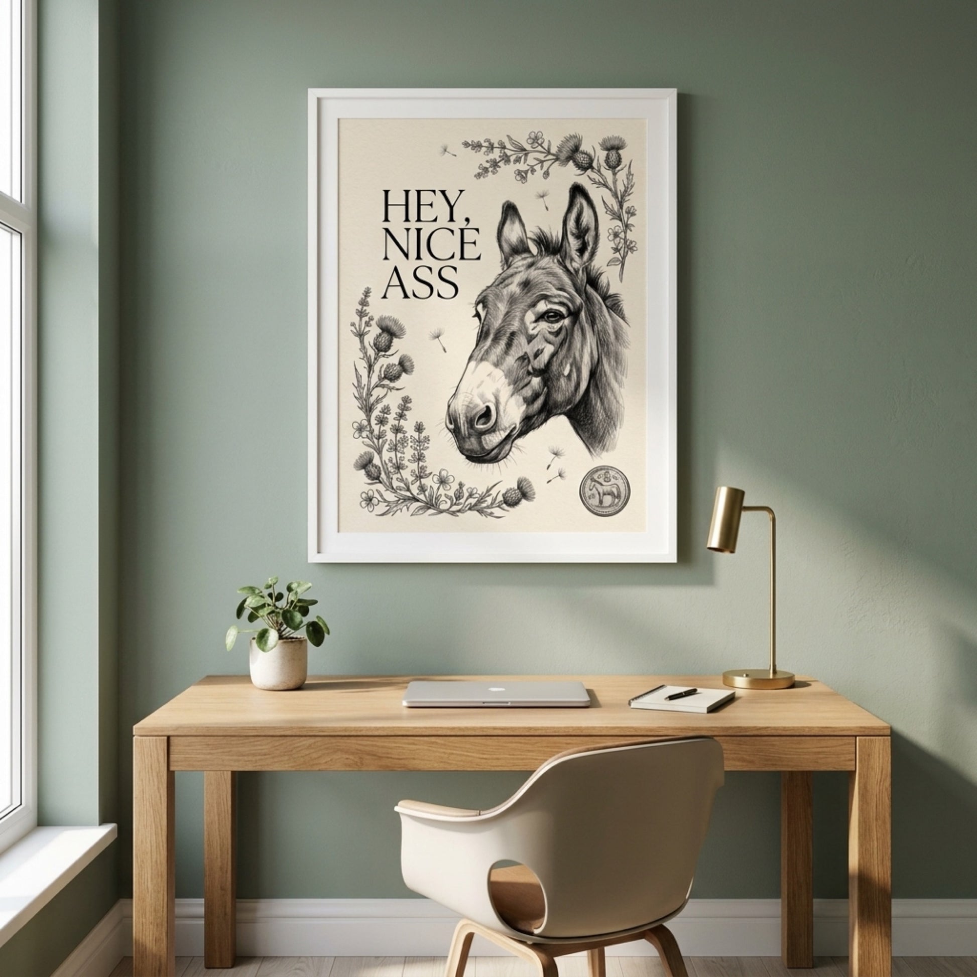 Hey Nice Ass Donkey Wall Art Decor preview 5