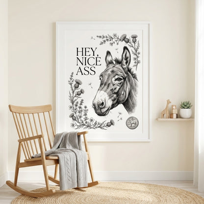 Hey Nice Ass Donkey Wall Art Decor preview 6