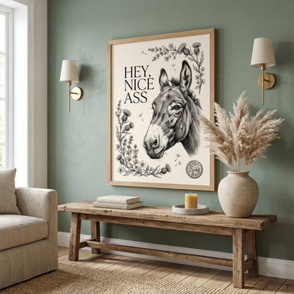 Hey Nice Ass Donkey Wall Art Decor preview 7