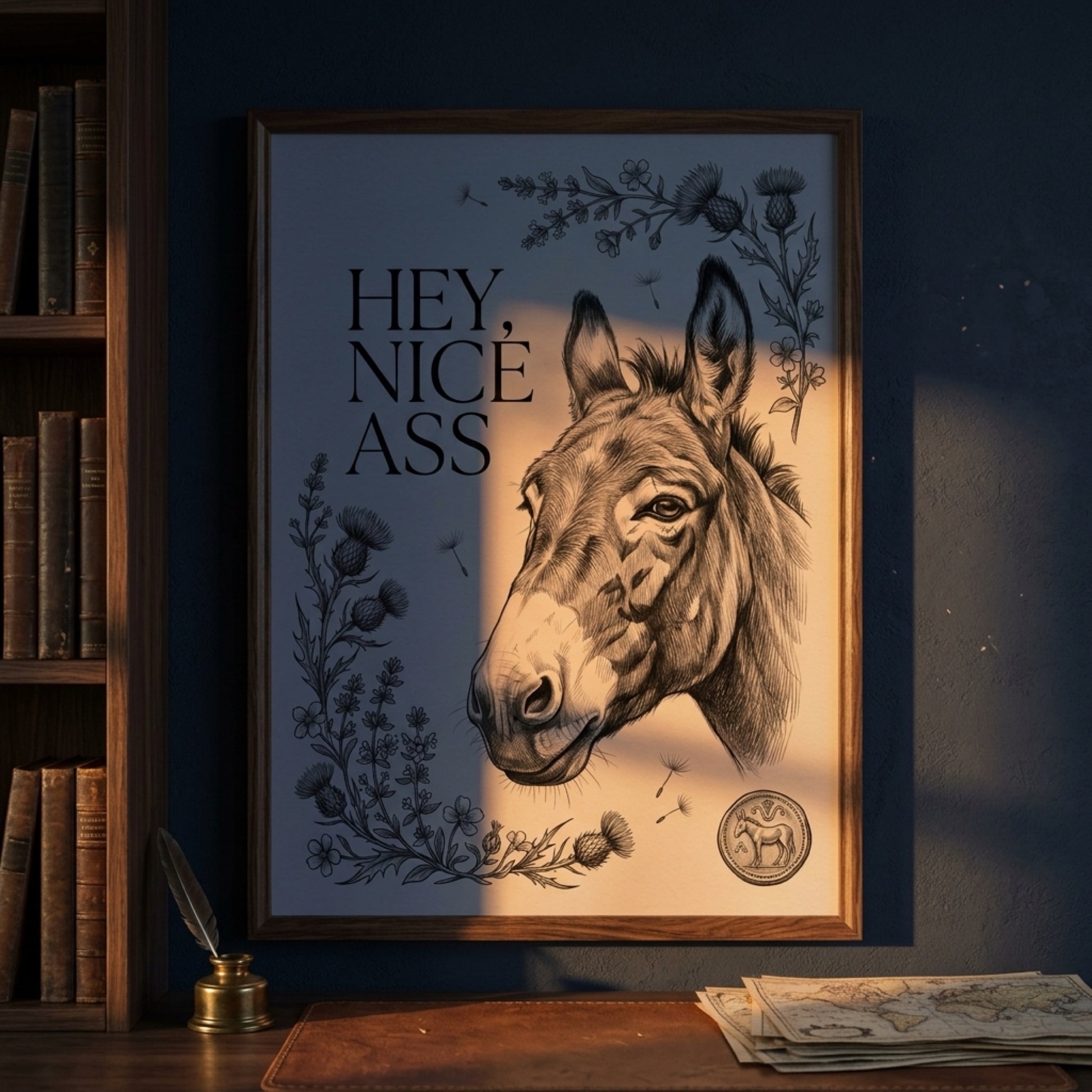 Hey Nice Ass Donkey Wall Art Decor preview 9