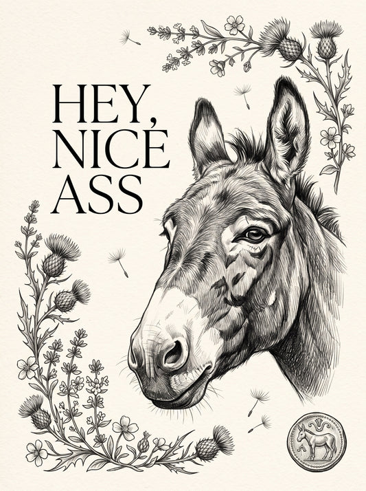 Hey Nice Ass Donkey Wall Art Decor