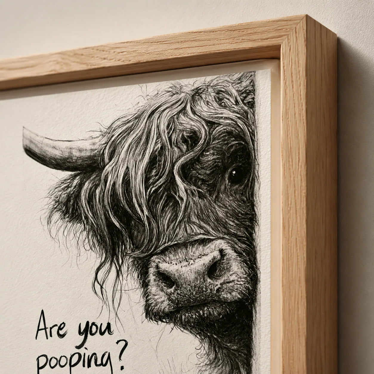Highland Cow Are You Pooping Wall Art Decor - Wall Art Decor - packaging