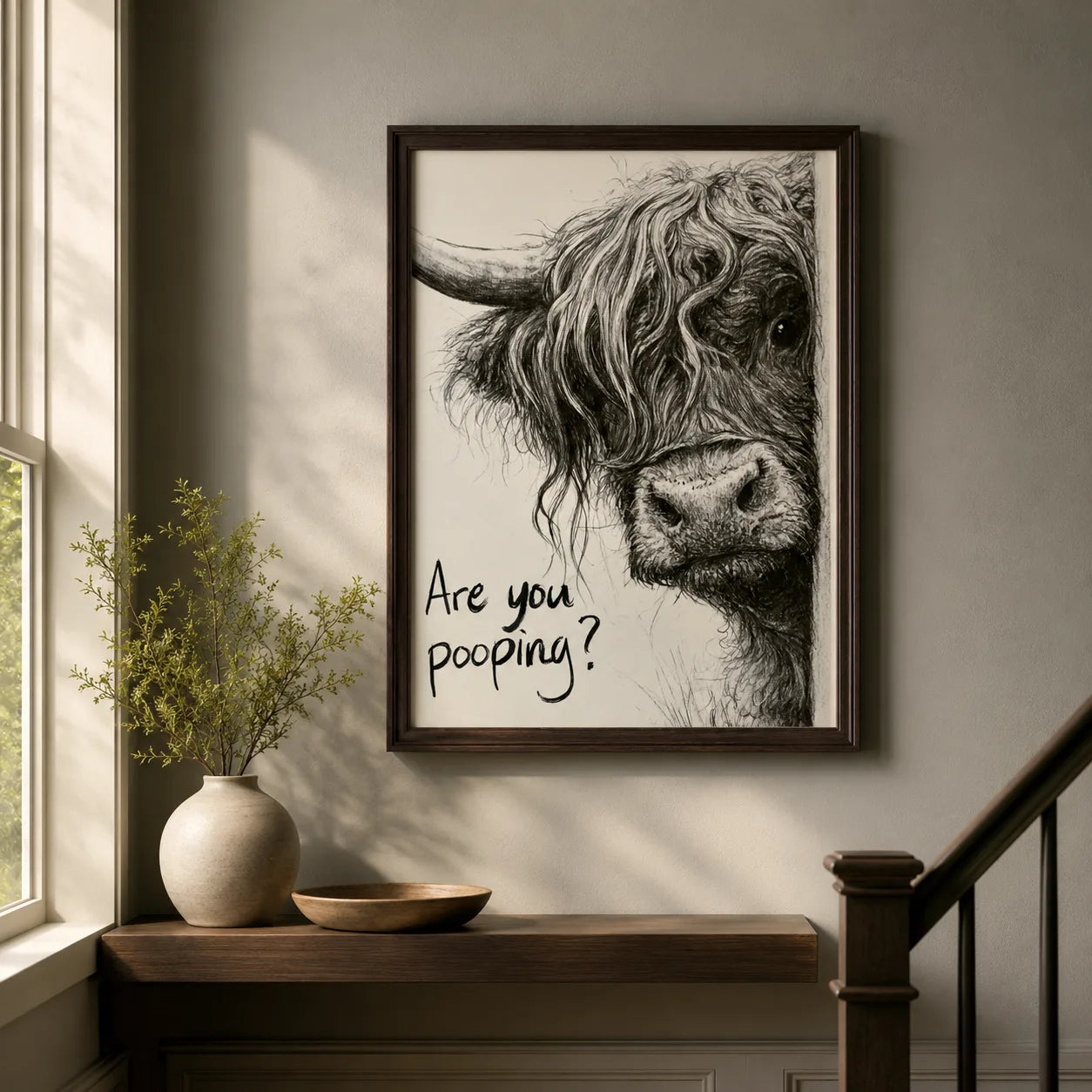 Highland Cow Are You Pooping Wall Art Decor - Wall Art Decor - view 11