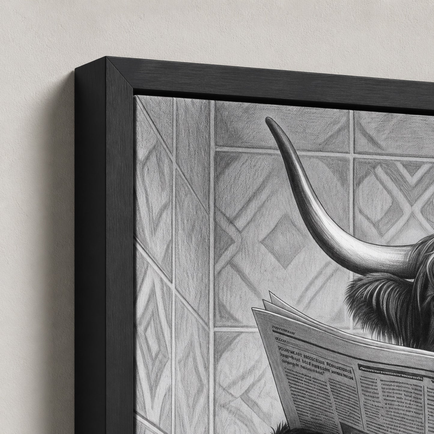 Highland Cow on the Throne Wall Art Decor preview 8