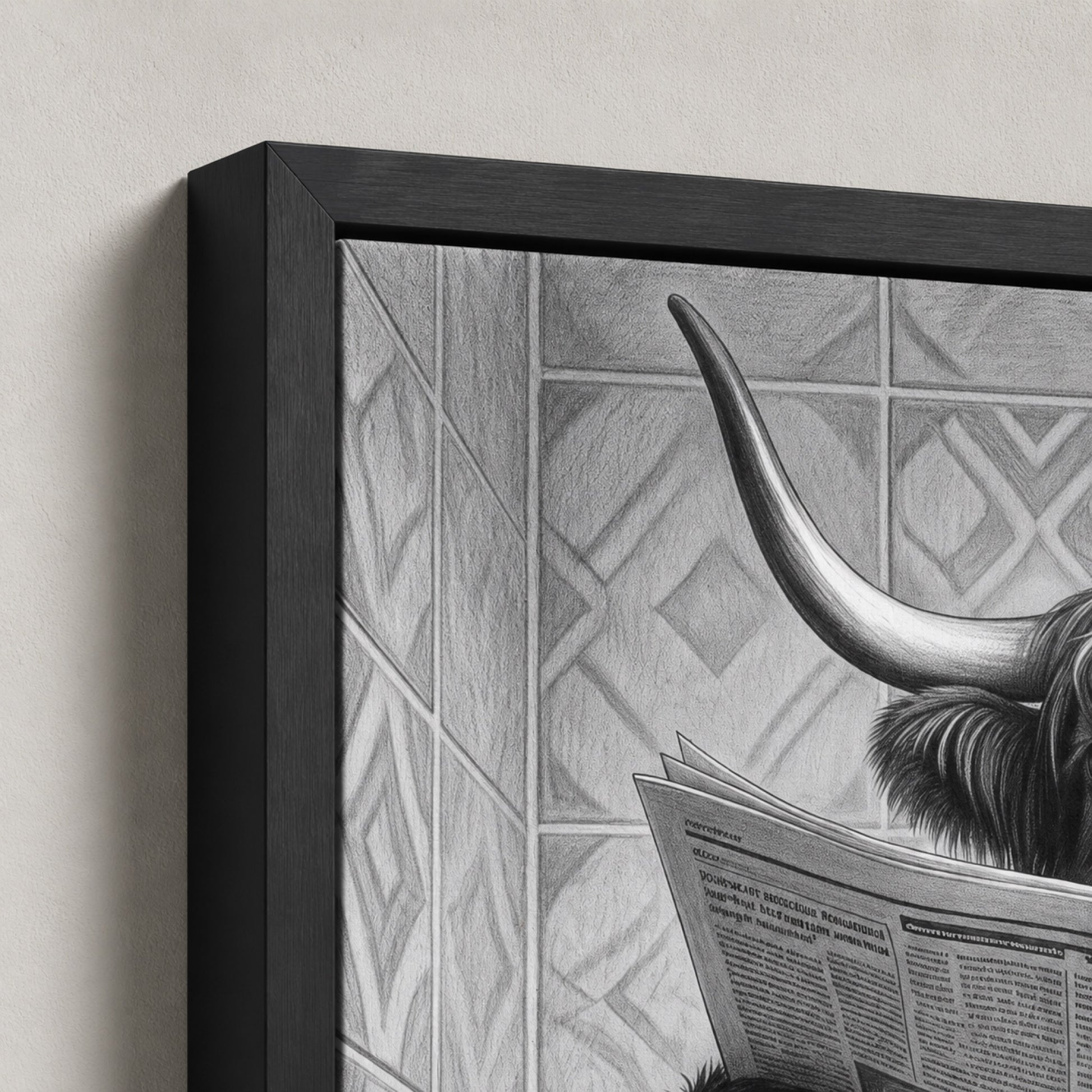 Highland Cow on the Throne Wall Art Decor preview 8
