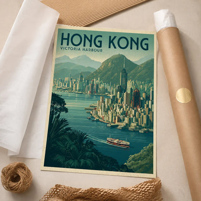 Hong Kong Victoria Harbour Wall Art Decor - Wall Art Decor - back view