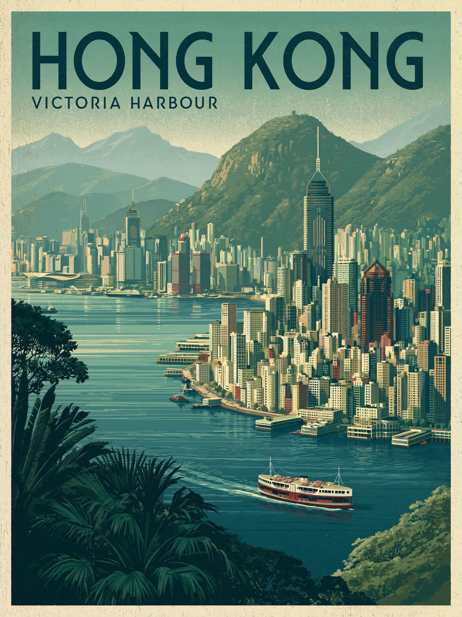 Hong Kong Victoria Harbour Wall Art Decor - Wall Art Decor - front view