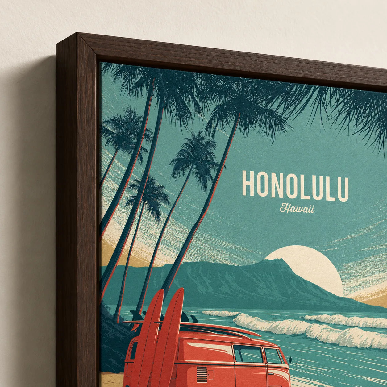 Honolulu Hawaii Surf Van Wall Art Decor - Wall Art Decor - packaging