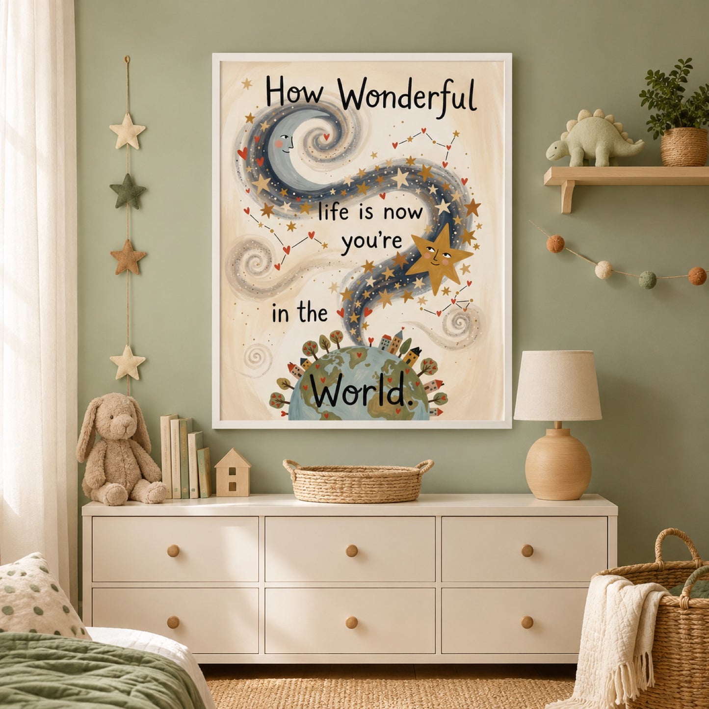 How Wonderful Life Is Celestial Nursery Wall Art Decor – preview 10