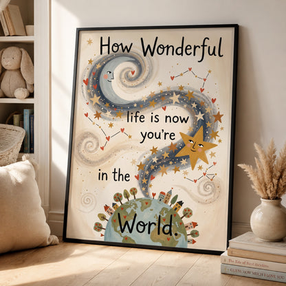 How Wonderful Life Is Celestial Nursery Wall Art Decor – preview 11