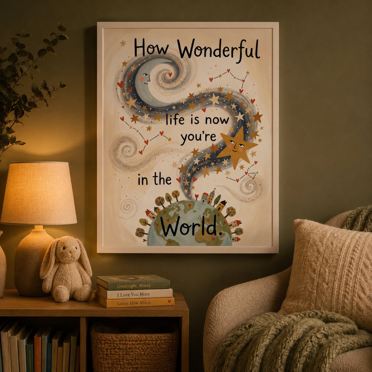 How Wonderful Life Is Celestial Nursery Wall Art Decor – preview 2
