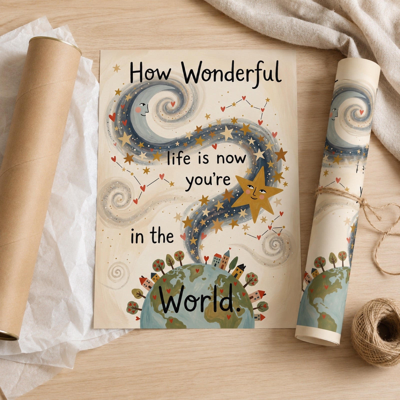 How Wonderful Life Is Celestial Nursery Wall Art Decor – preview 4