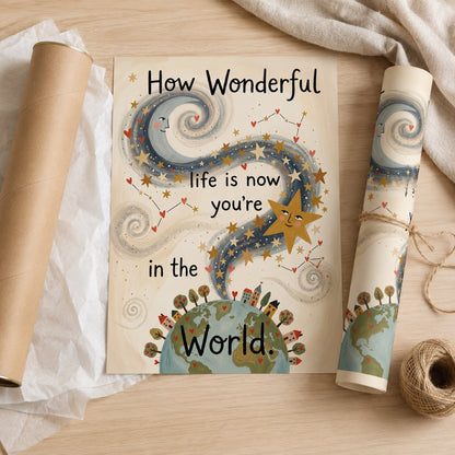 How Wonderful Life Is Celestial Nursery Wall Art Decor – preview 4