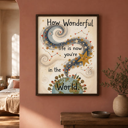 How Wonderful Life Is Celestial Nursery Wall Art Decor – preview 6