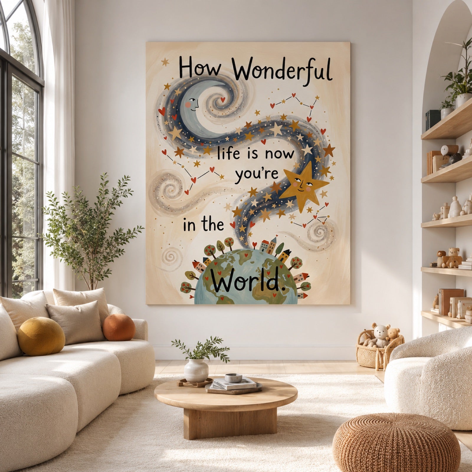 How Wonderful Life Is Celestial Nursery Wall Art Decor – preview 7