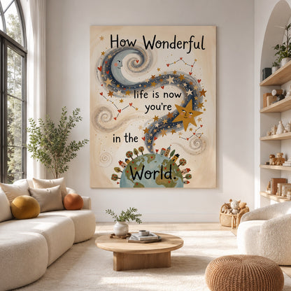 How Wonderful Life Is Celestial Nursery Wall Art Decor – preview 7