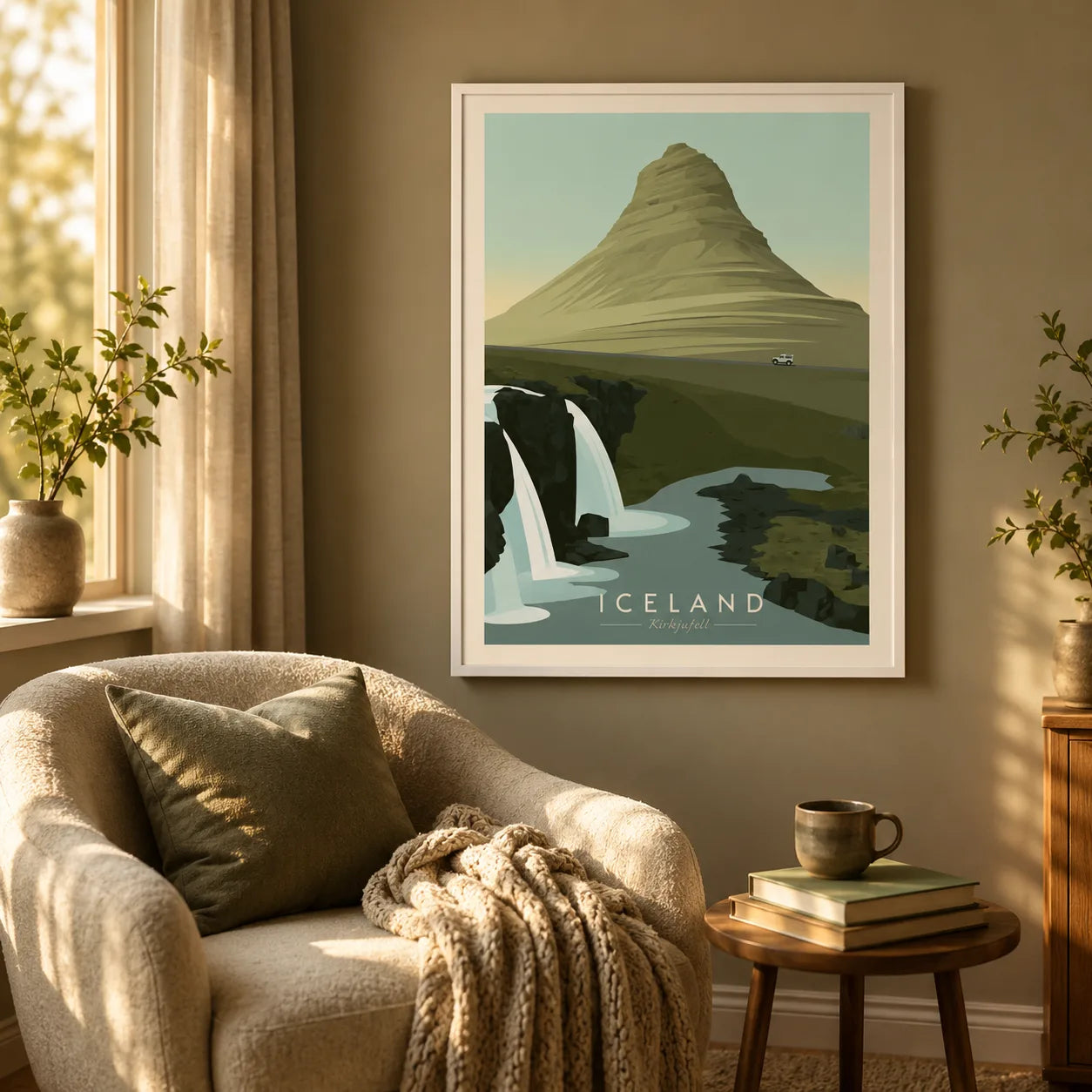 Iceland Kirkjufell Mountain Wall Art Decor - Wall Art Decor - in use