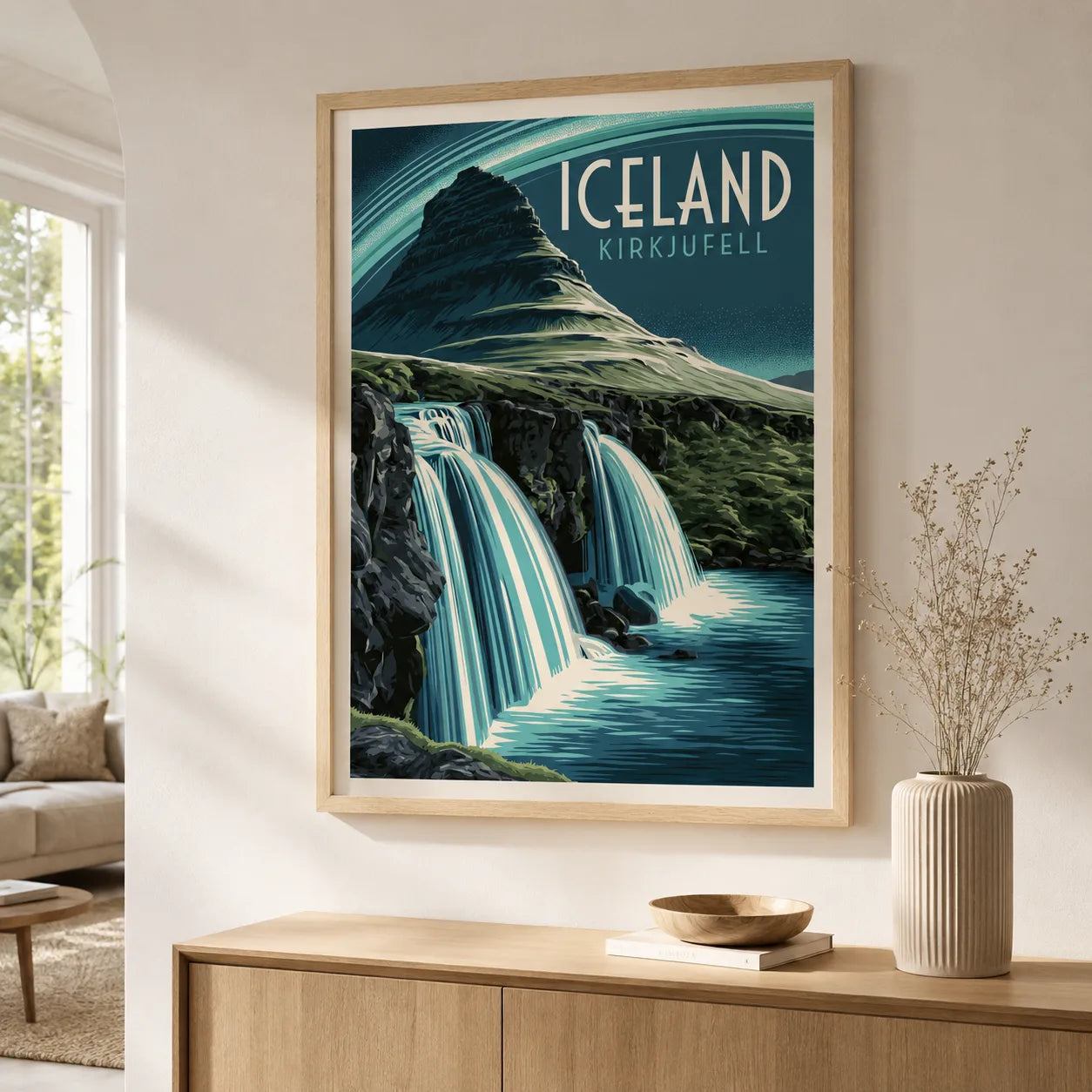 Iceland Kirkjufell Waterfall Wall Art Decor - Wall Art Decor - styled