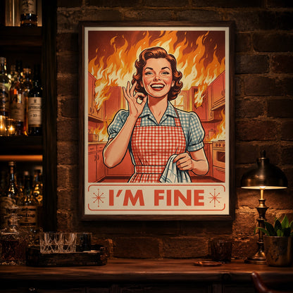 I'm Fine Burning Kitchen Wall Art Decor preview 11