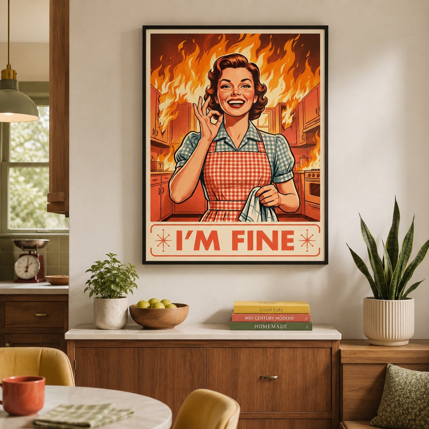 I'm Fine Burning Kitchen Wall Art Decor preview 3