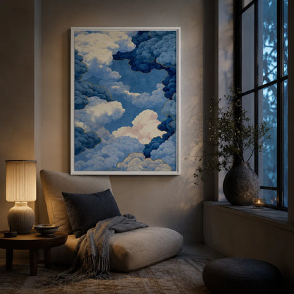 Indigo Swirling Clouds Wall Art Decor - Wall Art Decor - lifestyle