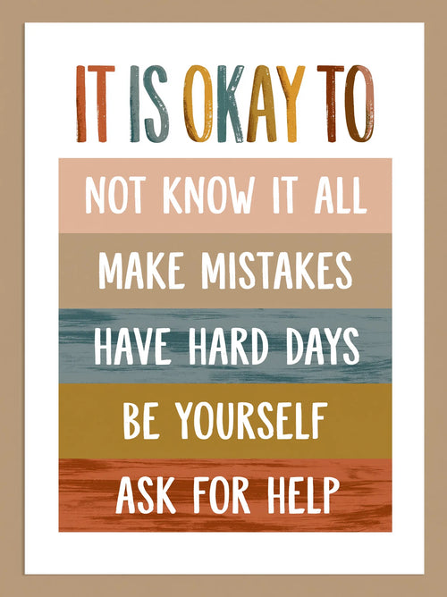 It Is Okay Self Acceptance Wall Art Decor