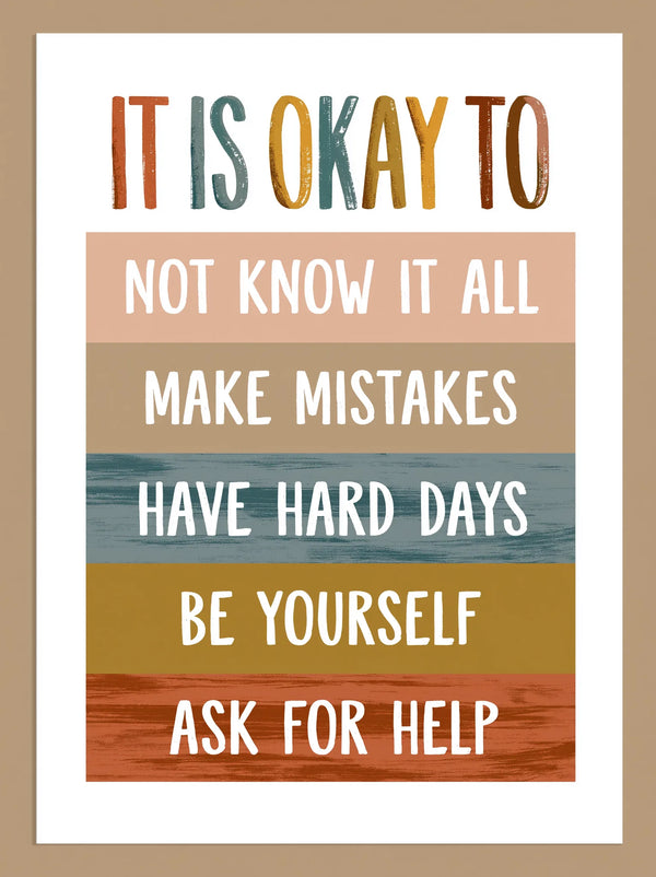 It Is Okay Self Acceptance Wall Art Decor