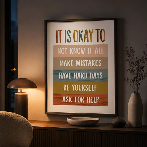 It Is Okay Self Acceptance Wall Art Decor