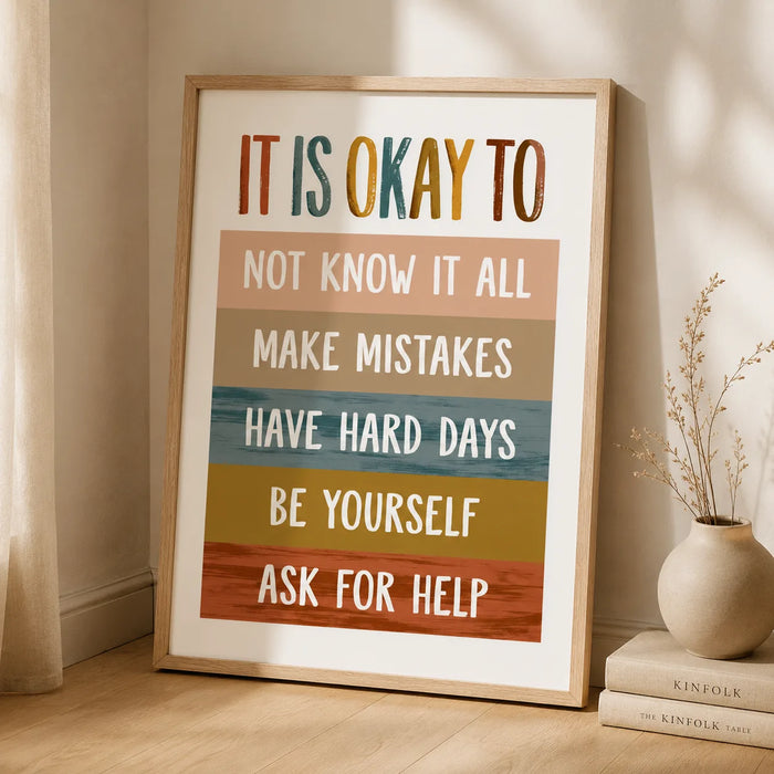 It Is Okay Self Acceptance Wall Art Decor