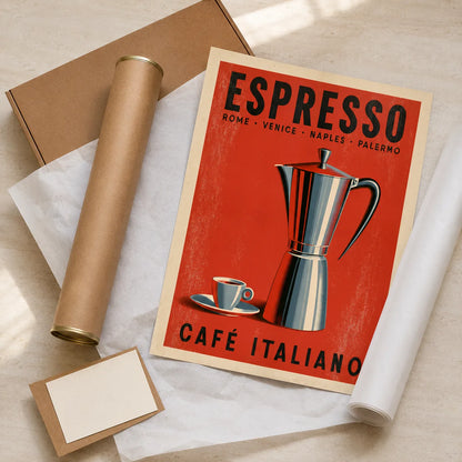 Italian Espresso Moka Pot Wall Art Decor - Wall Art Decor - back view
