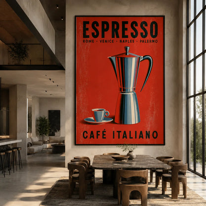 Italian Espresso Moka Pot Wall Art Decor - Wall Art Decor - close up