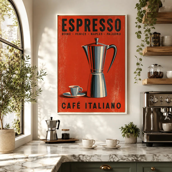 Italian Espresso Moka Pot Wall Art Decor