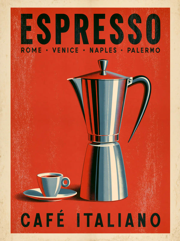 Italian Espresso Moka Pot Wall Art Decor