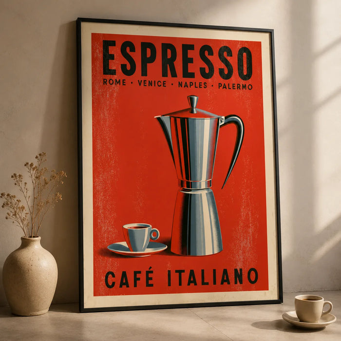 Italian Espresso Moka Pot Wall Art Decor