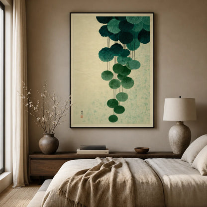 Japanese Cascading Botanicals Wall Art Decor - Wall Art Decor - alternate angle