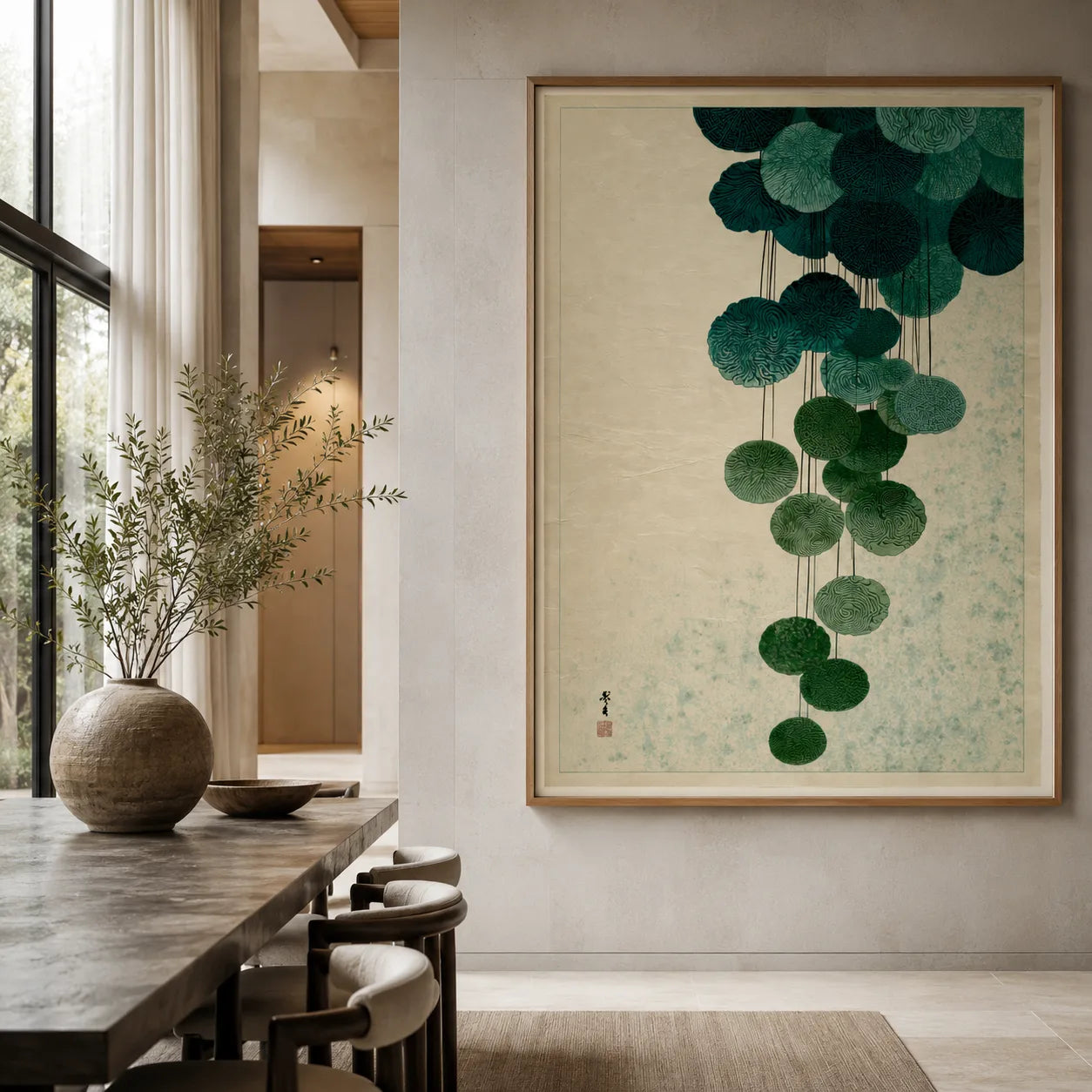 Japanese Cascading Botanicals Wall Art Decor - Wall Art Decor - close up