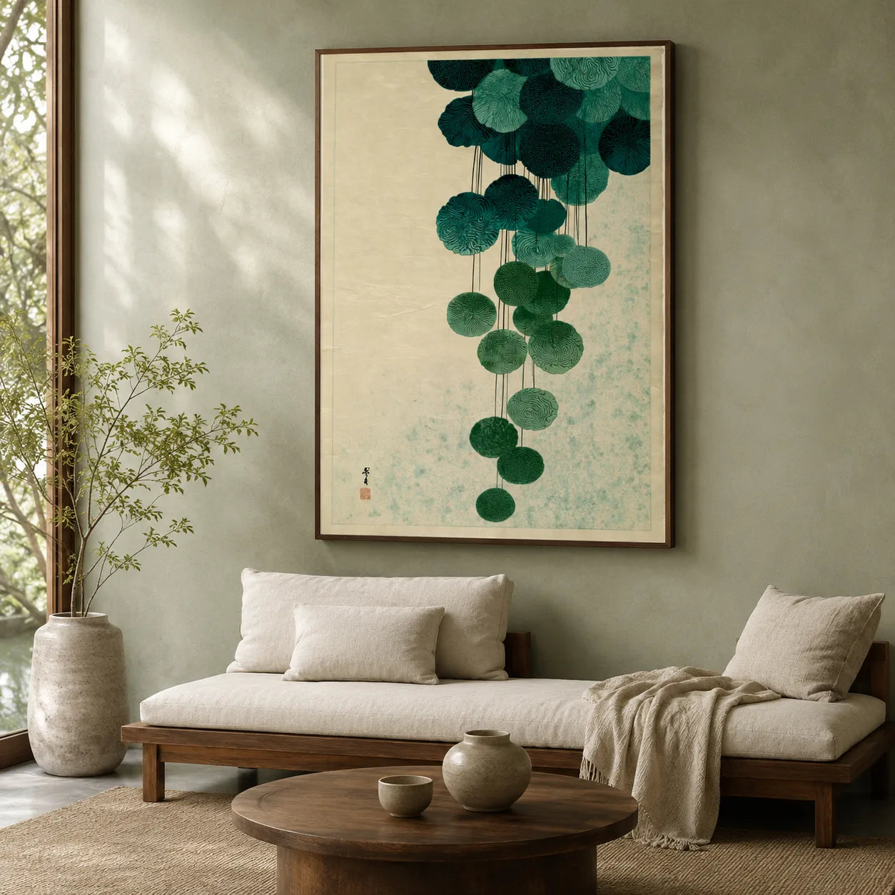 Japanese Cascading Botanicals Wall Art Decor - Wall Art Decor - detail