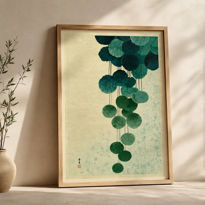 Japanese Cascading Botanicals Wall Art Decor - Wall Art Decor - side view
